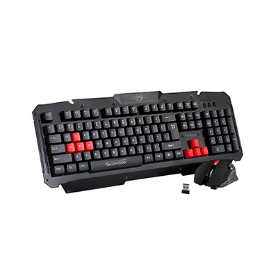 Marvo KW509 klawiatura bezprzewodowa CZ/SK, czarna z optyczną myszką, zestaw gamingowy, membranowa rodzaj