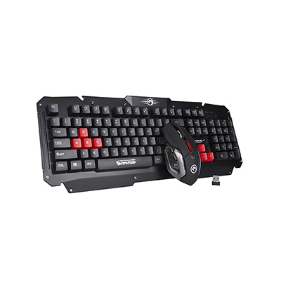 Marvo KW509 klawiatura bezprzewodowa CZ/SK, czarna z optyczną myszką, zestaw gamingowy, membranowa rodzaj
