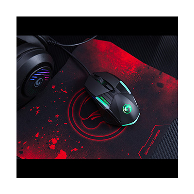 Marvo CM430 US zestaw klawiatura przewodowa (USB) US, czarna mysz dla gracza, podkładka, klawiatura, do gry, membranowa rodzaj pod