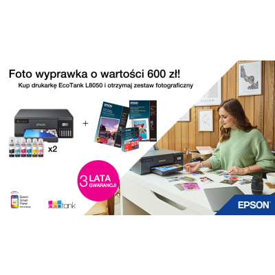 Drukarka fotograficzna Epson EcoTank L8050 plus Zestaw fotograficzny o wartości 600zł!