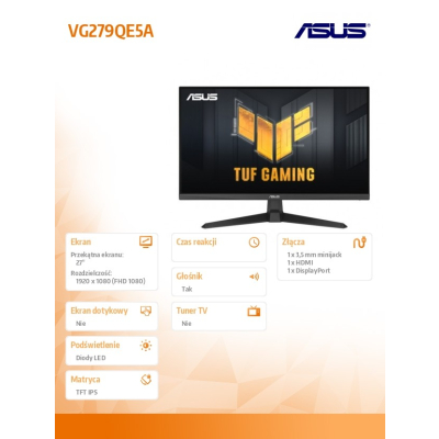 ASUS Monitor 27 cali VG279QE5A IPS 146Hz HDMI DP