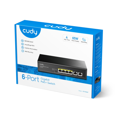 Przełącznik GS1006P 6-Port Gigabit PoE+ Switch 65W