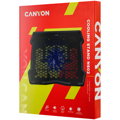 Canyon NS02 – podkładka chłodząca pod laptop 10–15.6″ z 1 wentylatorem
