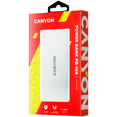 CANYON Powerbank PB-106 10000 mAh Biały