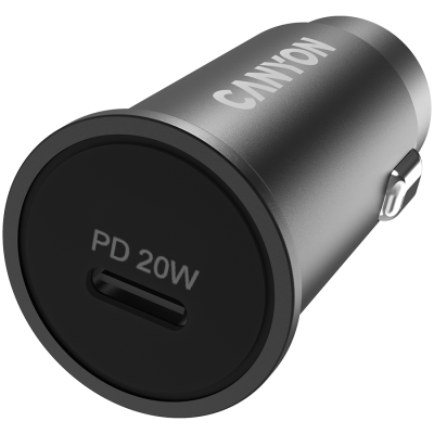 CANYON Ładowarka samochodowa C-20 PD 20W USB-C Czarna