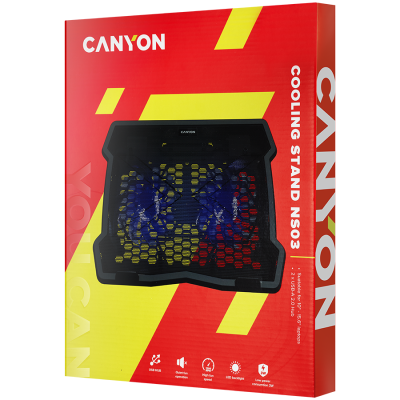 Canyon HNS03 – podstawka chłodząca pod laptop z dwoma wentylatorami (czarna)