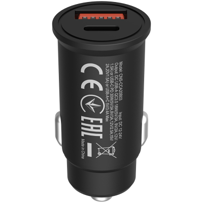 CANYON Ładowarka samoch. C-20-03 PD30W QC3.0 USB-C USB-A Czarna
