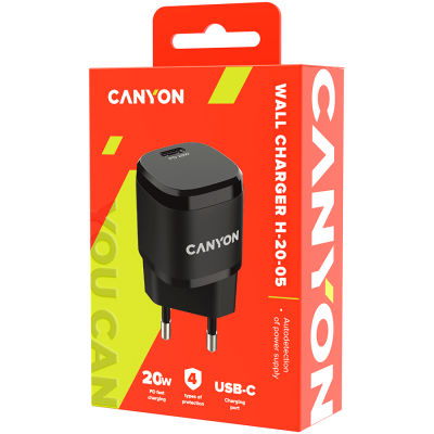 CANYON Ładowarka H-20-05 PD 20W USB-C Czarna