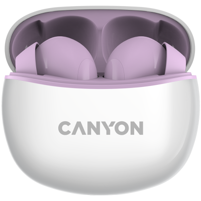 CANYON Słuchawki dokanałowe TWS-5 Etui Fioletowe