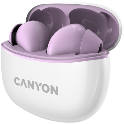CANYON Słuchawki dokanałowe TWS-5 Etui Fioletowe