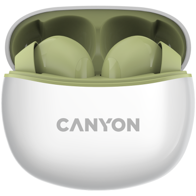 CANYON Słuchawki dokanałowe TWS-5 Etui Zielone