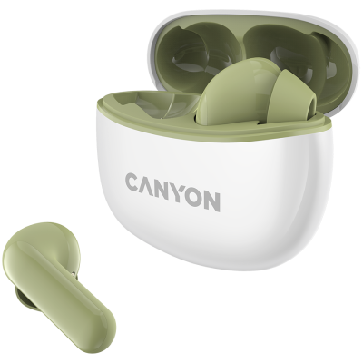 CANYON Słuchawki dokanałowe TWS-5 Etui Zielone