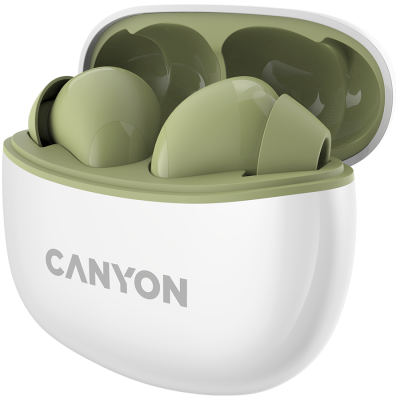 CANYON Słuchawki dokanałowe TWS-5 Etui Zielone