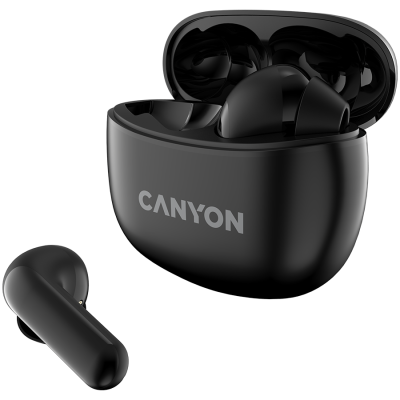 CANYON Słuchawki dokanałowe TWS-5 Etui Czarne
