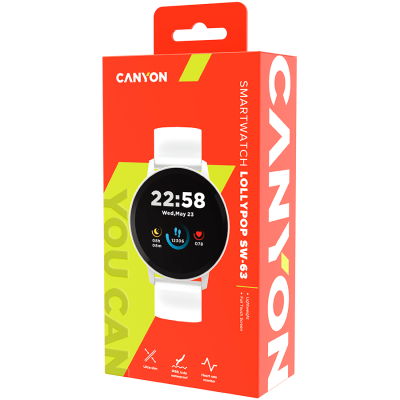 CANYON Smartwatch Lollypop SW-63 Srebrno - Biały
