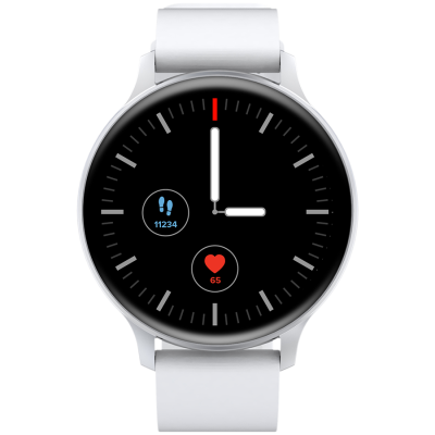Canyon Badian SW‑68 – smartwatch z funkcjami zdrowotnymi (srebrno‑biały)