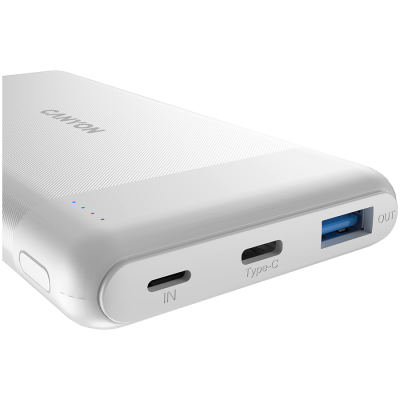 CANYON Powerbank PB-109 10000 mAh PD 18W QC 3.0 20W Biały