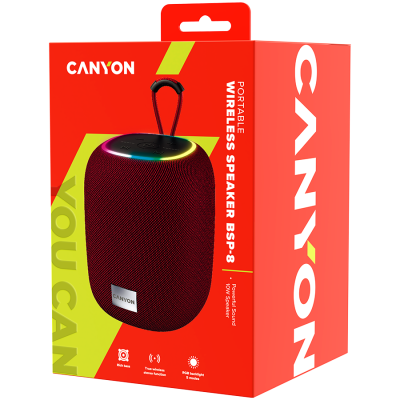 CANYON Głośnik Bluetooth BSP-8 10W Czerwony