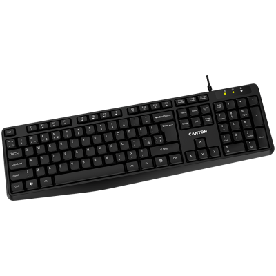 CANYON Klawiatura KB-1 Przewodowa Czarna