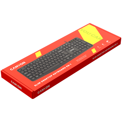 CANYON Klawiatura KB-1 Przewodowa Czarna