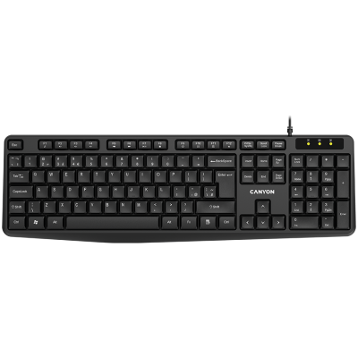CANYON Klawiatura KB-1 UK Przewodowa Czarna