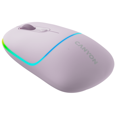 CANYON Mysz bezprzewodowa MW-22 2w1 RGB Różowa