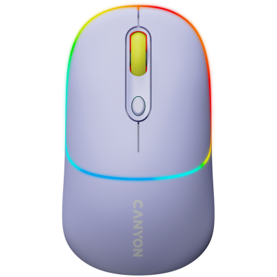 CANYON Mysz bezprzewodowa MW-22 2w1 RGB Fioletowa