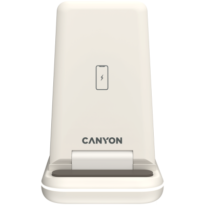 Canyon WS‑304 – składana ładowarka bezprzewodowa 3‑w‑1 (Cosmic Latte)