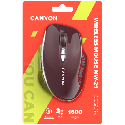 Canyon MW‑21 – mysz bezprzewodowa 2.4 GHz czerwona