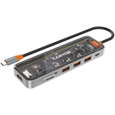 CANYON HUB DS-13 7 w 1 4k USB-C Transparentny