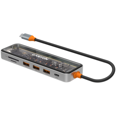 CANYON HUB DS-13 7 w 1 4k USB-C Transparentny