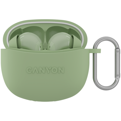 CANYON Słuchawki dokanałowe TWS-5 Etui Zielone