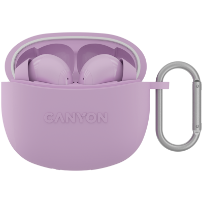 CANYON Słuchawki dokanałowe TWS-5 Etui Fioletowe