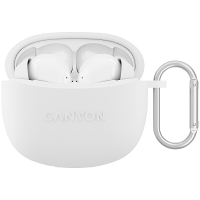 CANYON Słuchawki dokanałowe TWS-5 Etui Białe