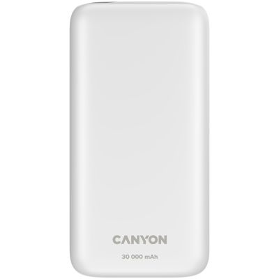 CANYON Powerbank PB-301 LED 30000 mAh PD 20W QC 3.0 Biały