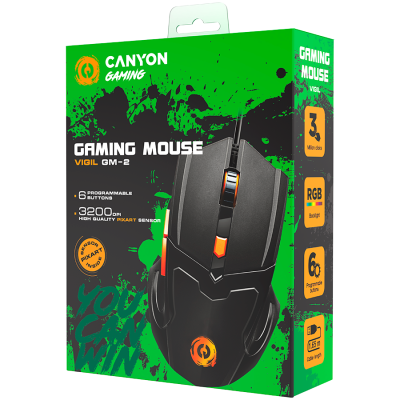 Canyon Vigil GM‑2 – mysz gamingowa RGB z 6 programowalnymi przyciskami