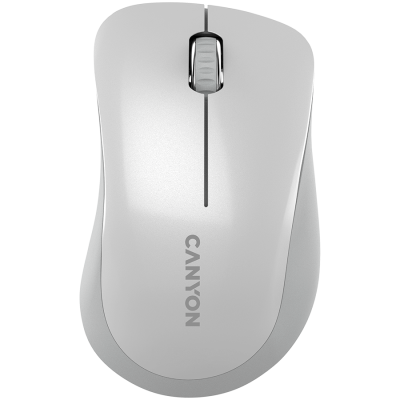 Canyon MW‑11 – bezprzewodowa mysz optyczna 2.4 GHz, 3 przyciski biało-szara