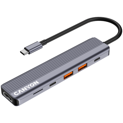 CANYON HUB DS-17 6 w 1 4k USB-C Szary