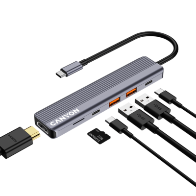 CANYON HUB DS-17 6 w 1 4k USB-C Szary