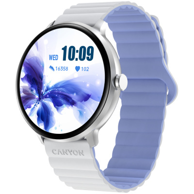 Canyon Jacky SW‑69 biało‑niebieski smartwatch LTPS 1.3