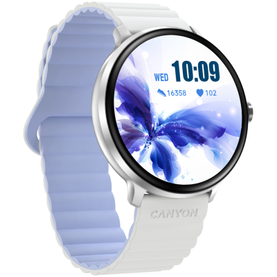 Canyon Jacky SW‑69 biało‑niebieski smartwatch LTPS 1.3