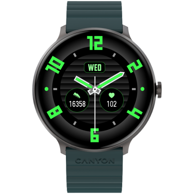 Canyon Jacky SW‑69 – smartwatch (zielono‑pomarańczowy, CNS‑SW69BG)