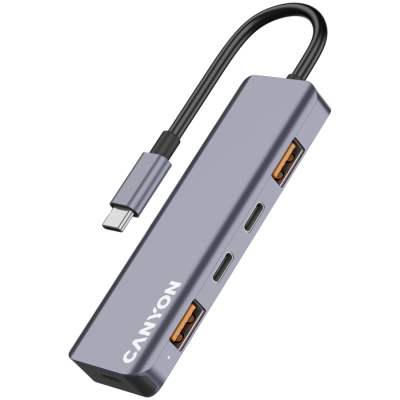 CANYON HUB DS-18 5 w 1 USB-C Szary