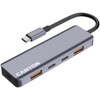 CANYON HUB DS-18 5 w 1 USB-C Szary
