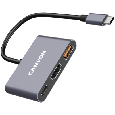 CANYON HUB DS-4 3 w 1 USB-C Szary