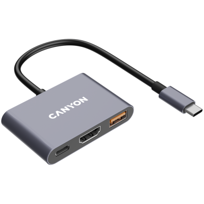 CANYON HUB DS-4 3 w 1 USB-C Szary