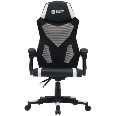 Canyon Flow MCH01 – fotel gamingowy Mesh czarno‑biały