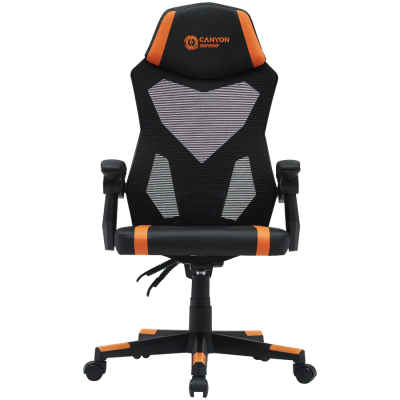Canyon Flow MCH01 – fotel gamingowy Mesh czarno‑pomarańczowy