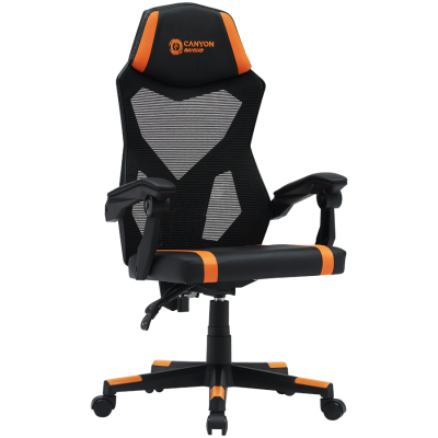 Canyon Flow MCH01 – fotel gamingowy Mesh czarno‑pomarańczowy