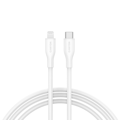 CANYON Kabel CLNM60 C-L 60W MFI 1m Silikonowy Biały